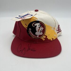 VTG NWT Logo Athletic Splash Florida State Seminoles FSU Corey Simon Signed Hat